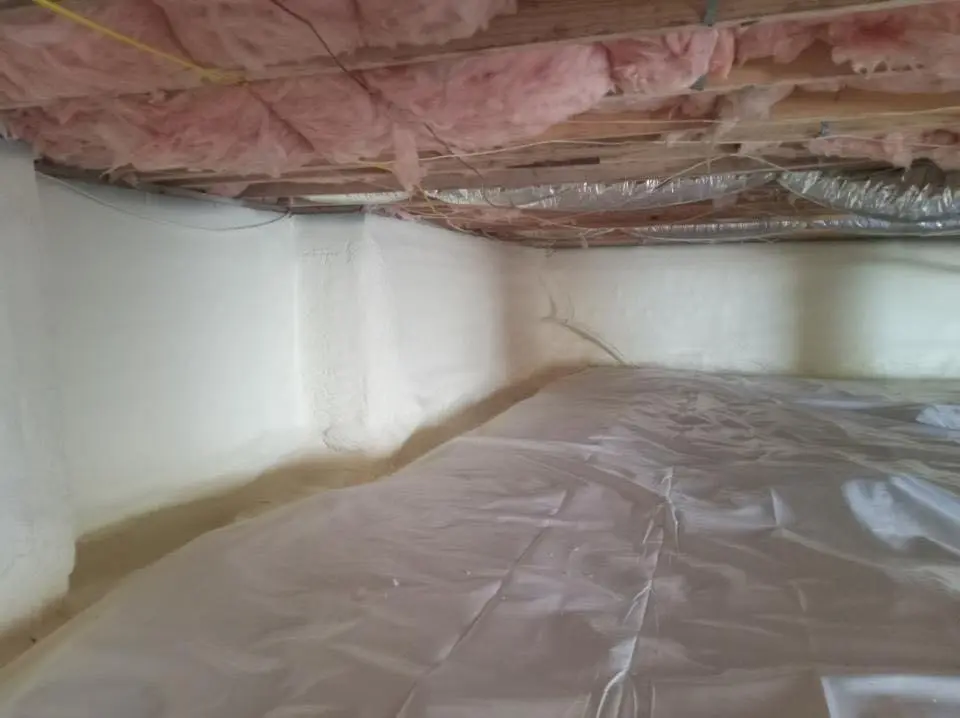 Crawl space encapsulation with closed-cell spray foam for Spray Foam Roofing in Hampstead
